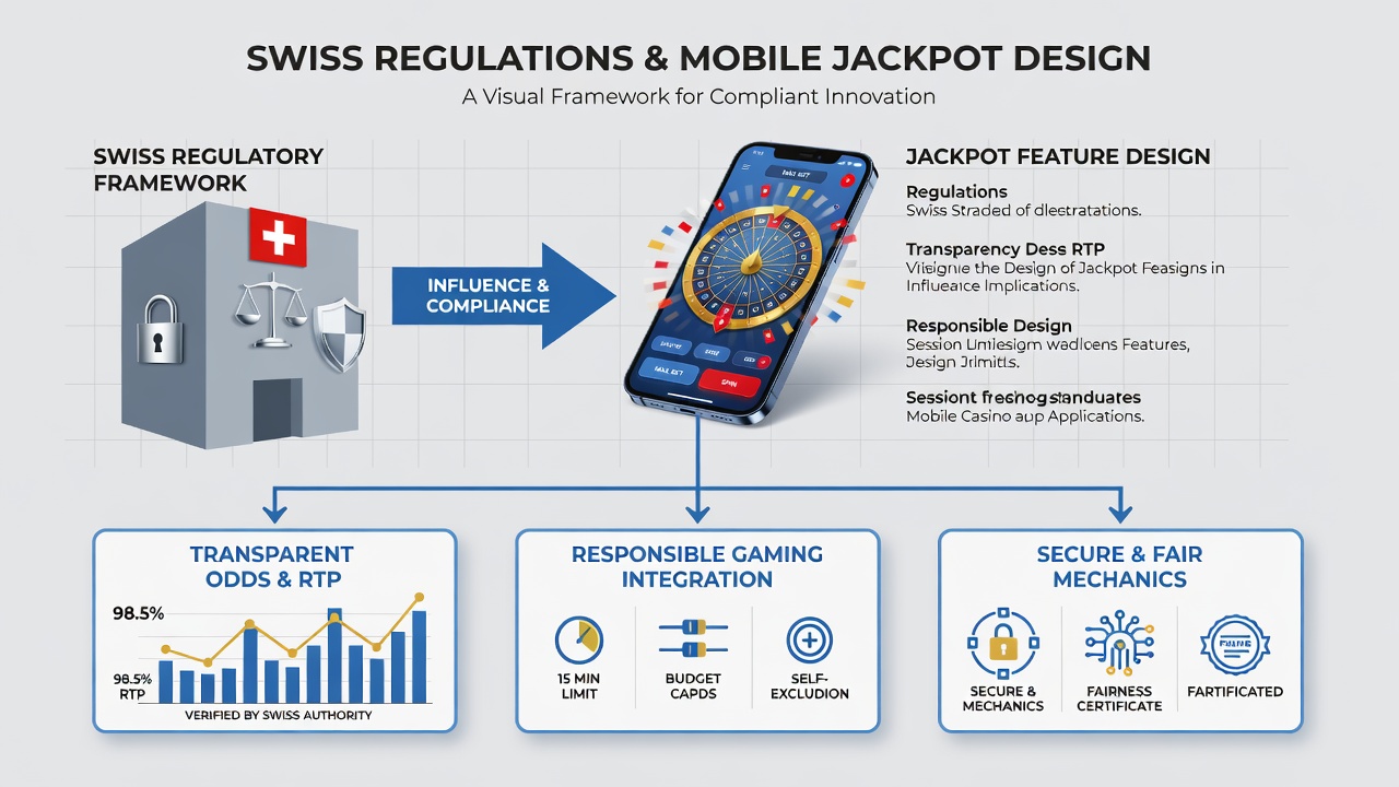 Mobile screen mockup illustrating jackpot contribution meter and responsible gaming pop-up